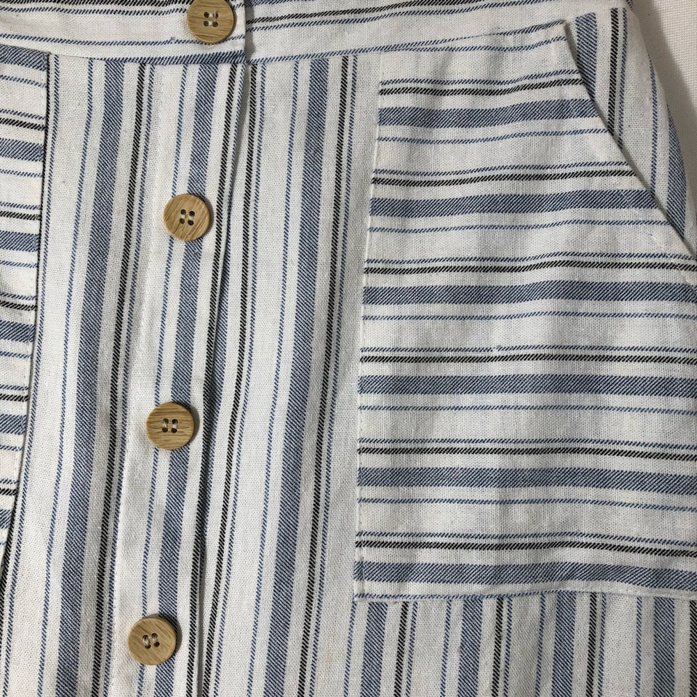 NWOT Potter’s Pot Stripped Linen Skirt - Picture 2 of 8